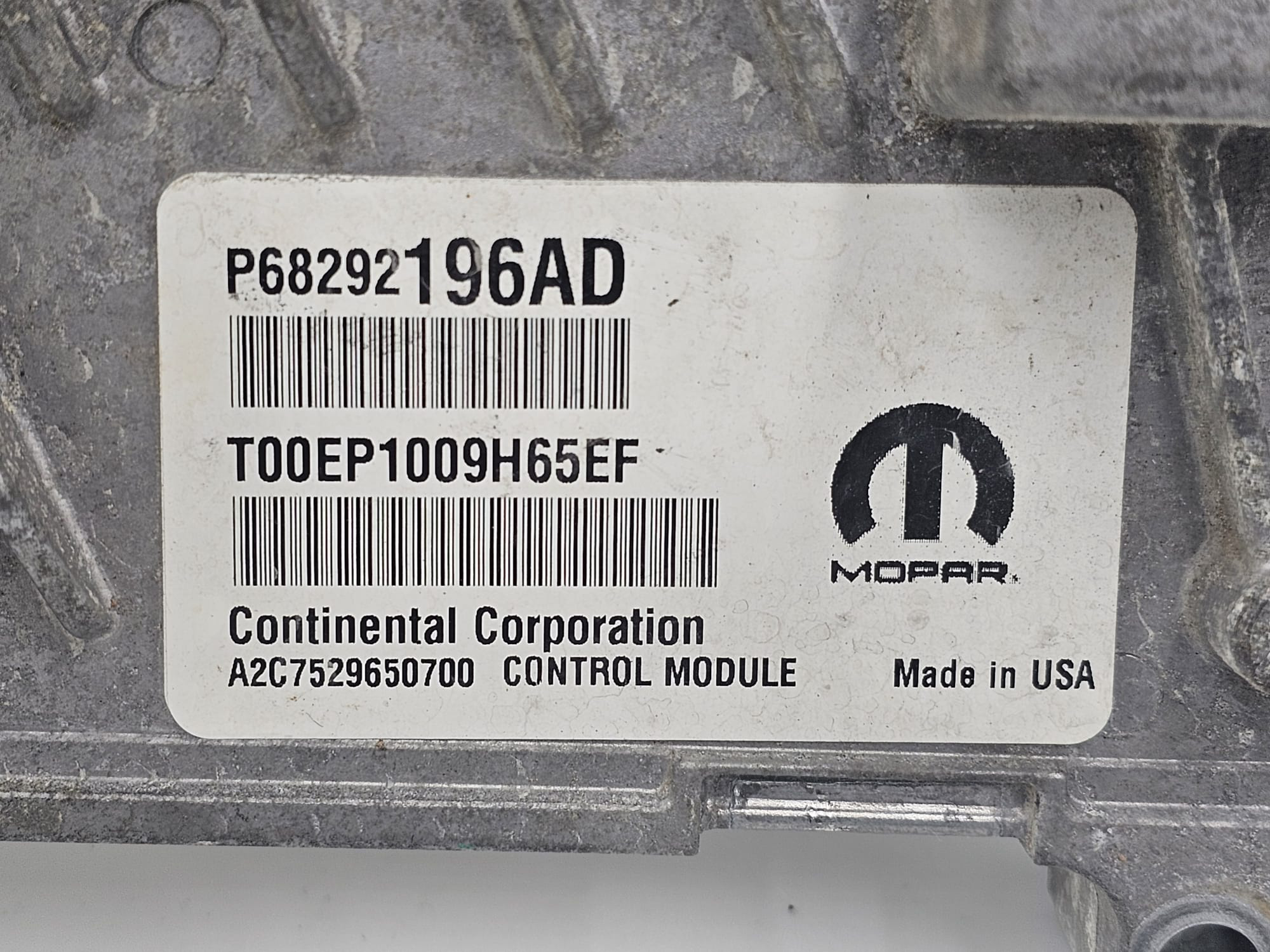 Jeep gepc4 ECU label